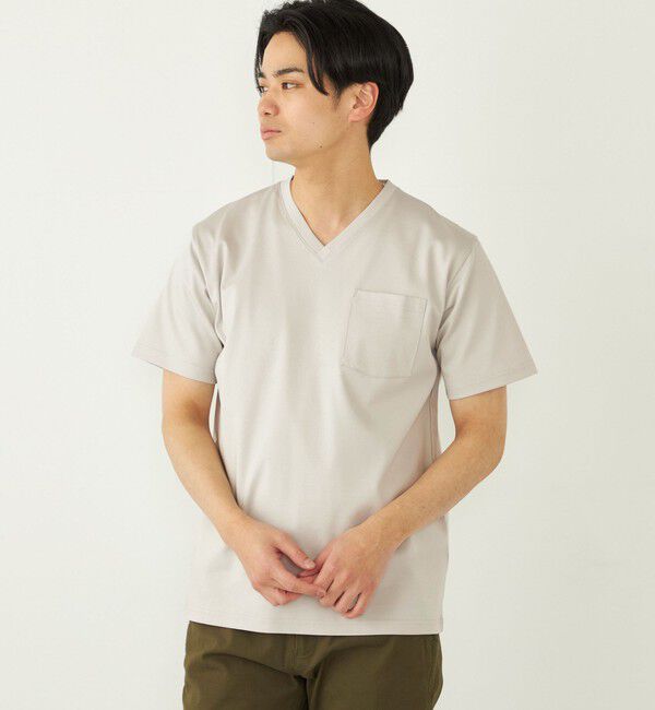 SHIPS Colors 「SHIPS Colors:〈接触冷感〉シルケット コットン Vネック TEE◇」|Tシャツ・カットソー|