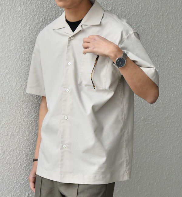 SHIPS any「SHIPS any:〈接触冷感/遮熱等〉ハイブリッドリネン オープンカラー シャツ(セットアップ対応)◇」|シャツ・ブラウス|ベージュ