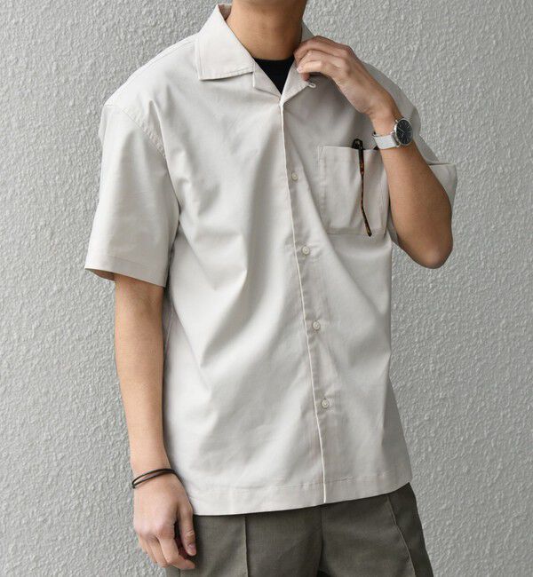 SHIPS any「SHIPS any:〈接触冷感/遮熱等〉ハイブリッドリネン オープンカラー シャツ(セットアップ対応)◇」|シャツ・ブラウス|