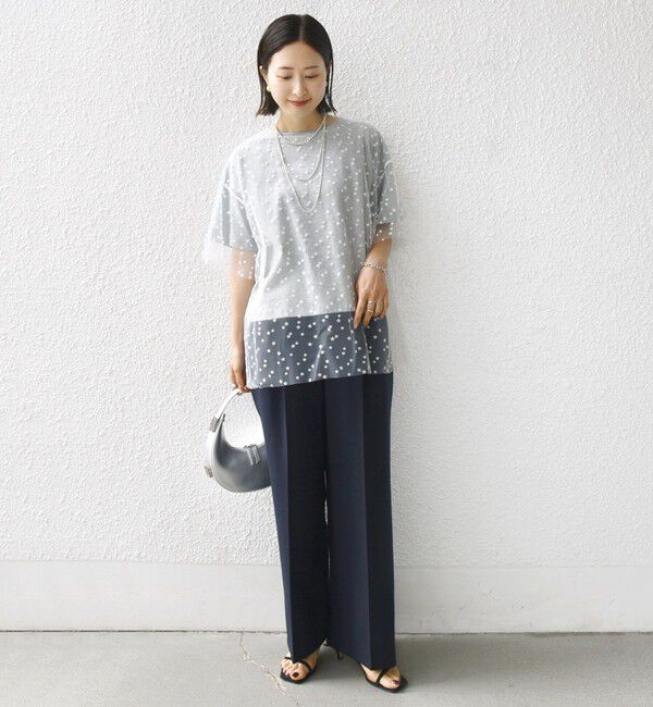 SHIPS for women「【WEB限定】スター チュール レイヤード TEE」|Tシャツ・カットソー|