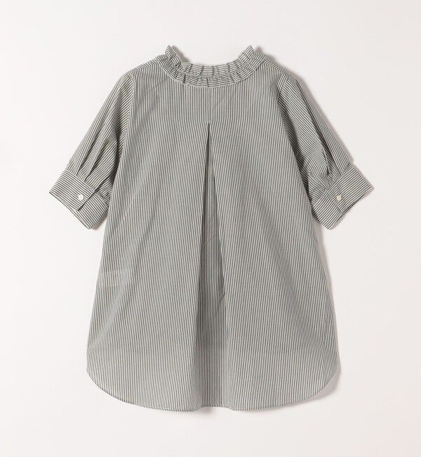 SHIPS any「SHIPS any:〈手洗い可能〉ストライプ フリル Vネック ハーフスリーブ ブラウス」|シャツ・ブラウス|