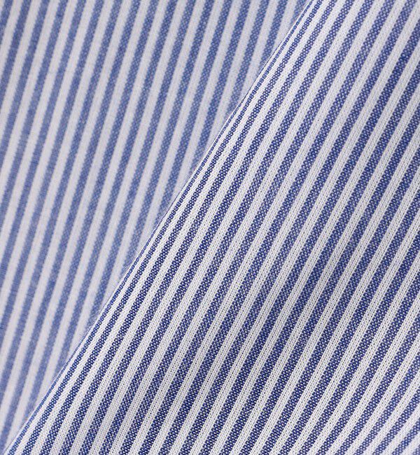 SHIPS any「SHIPS any:〈手洗い可能〉ストライプ フリル Vネック ハーフスリーブ ブラウス」|シャツ・ブラウス|