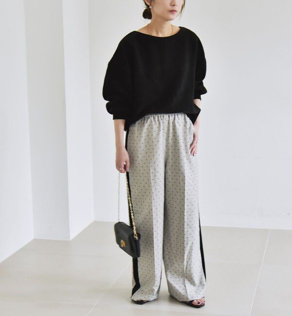 quaranciel「quaranciel:〈洗濯機可能〉フロッキー ドット ストライプ ライン イージー パンツ」|その他|