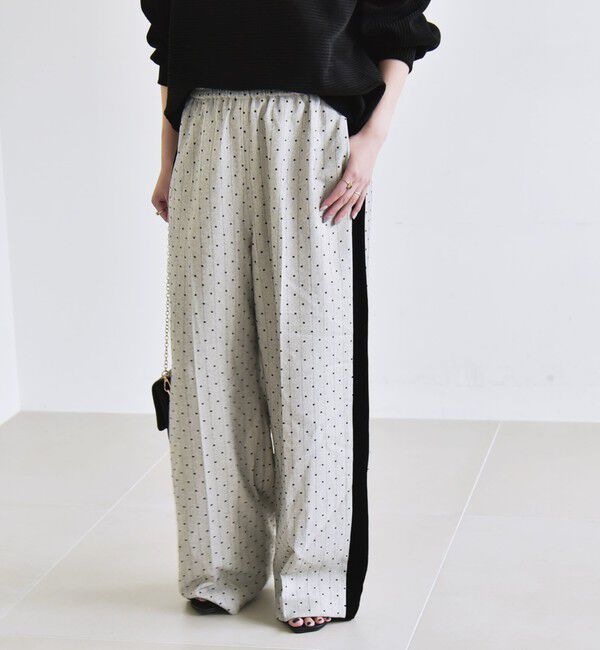 quaranciel「quaranciel:〈洗濯機可能〉フロッキー ドット ストライプ ライン イージー パンツ」|その他|