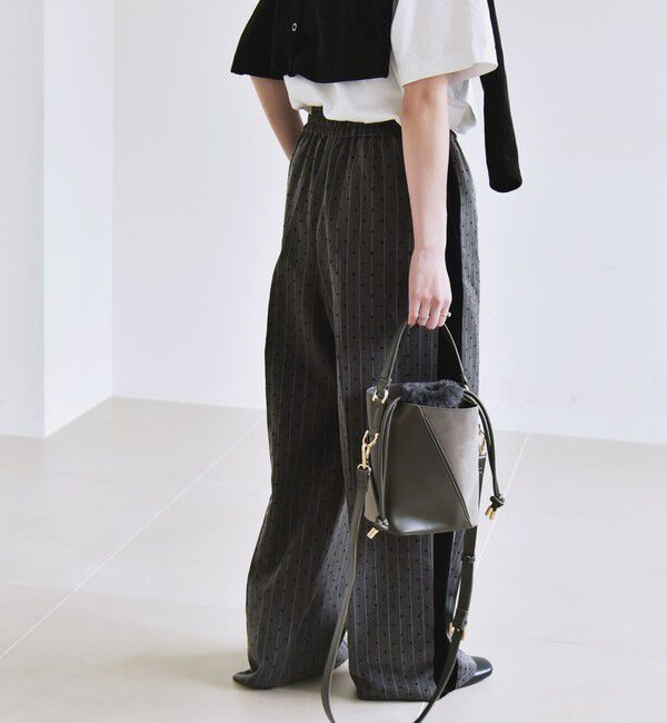 quaranciel「quaranciel:〈洗濯機可能〉フロッキー ドット ストライプ ライン イージー パンツ」|その他|