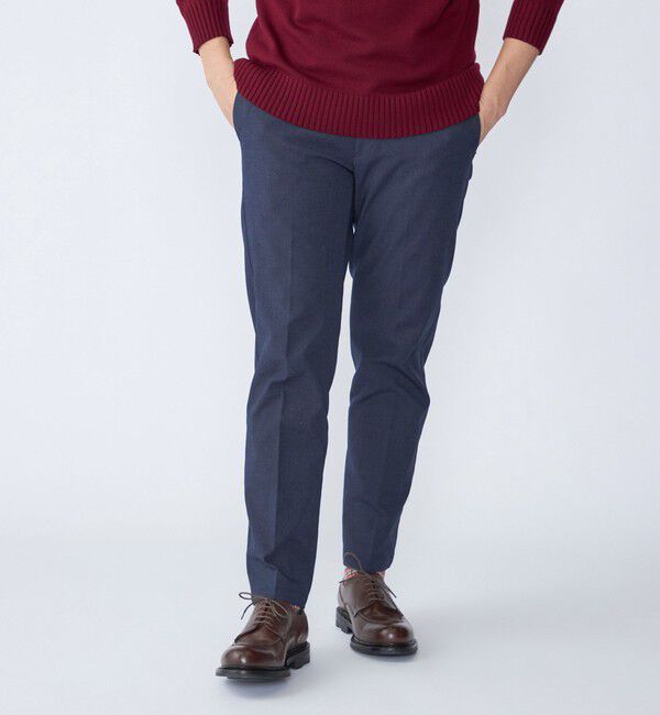 SHIPS「SHIPS: 〈手洗い可能〉ノープリーツ ツイル 4WAY ストレッチ パンツ」|スラックス|コバルトブルー