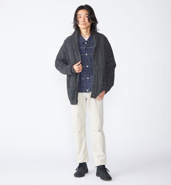 SHIPS「SHIPS: 〈手洗い可能〉ウールコットン アラン ショール カーディガン」|カーディガン|