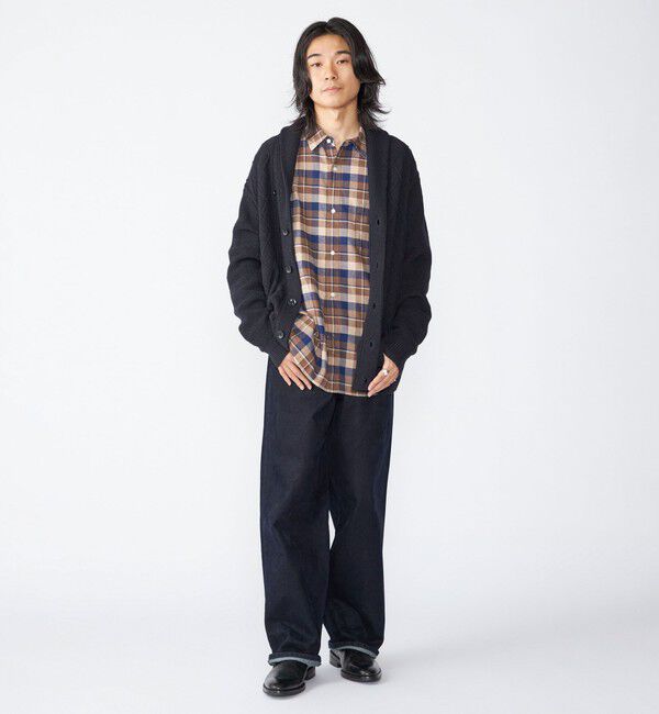 SHIPS「SHIPS: 〈手洗い可能〉ウールコットン アラン ショール カーディガン」|カーディガン|