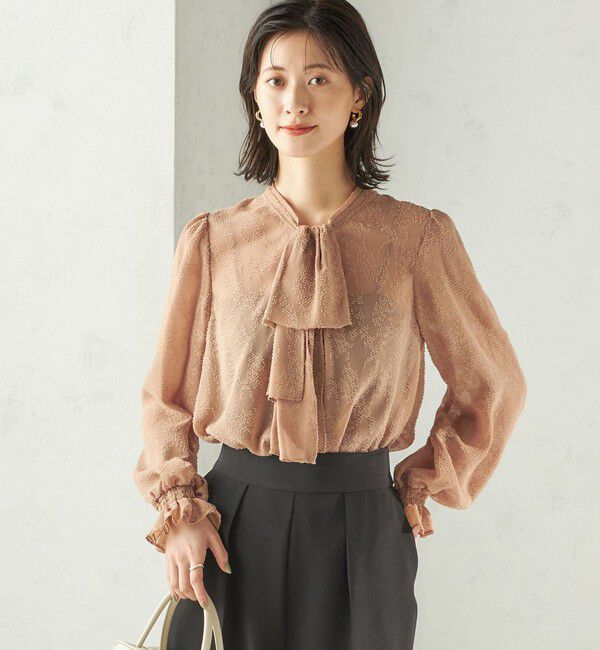 SHIPS for women「【SHIPS別注】troisiemeCHACO: 〈手洗い可能〉2WAY シアー タイ ブラウス（セレモニー対応可）」|シャツ・ブラウス|