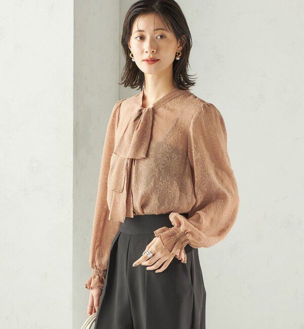 SHIPS for women「【SHIPS別注】troisiemeCHACO: 〈手洗い可能〉2WAY シアー タイ ブラウス（セレモニー対応可）」|シャツ・ブラウス|