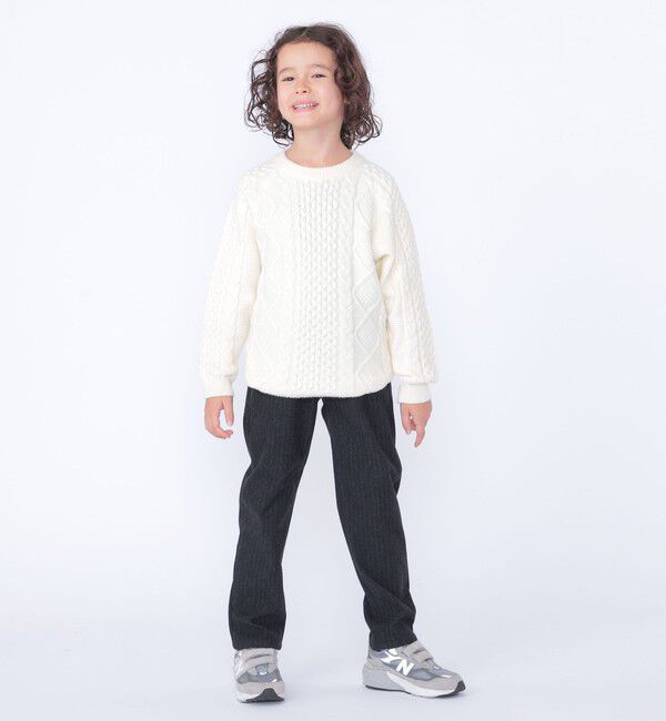 SHIPS KIDS「SHIPS KIDS:100～130cm /〈洗濯機可能〉ケーブル ニット」|ニット・セーター|