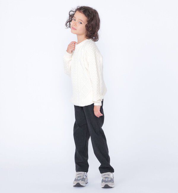 SHIPS KIDS「SHIPS KIDS:100～130cm /〈洗濯機可能〉ケーブル ニット」|ニット・セーター|
