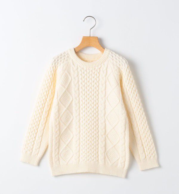 SHIPS KIDS「SHIPS KIDS:100～130cm /〈洗濯機可能〉ケーブル ニット」|ニット・セーター|
