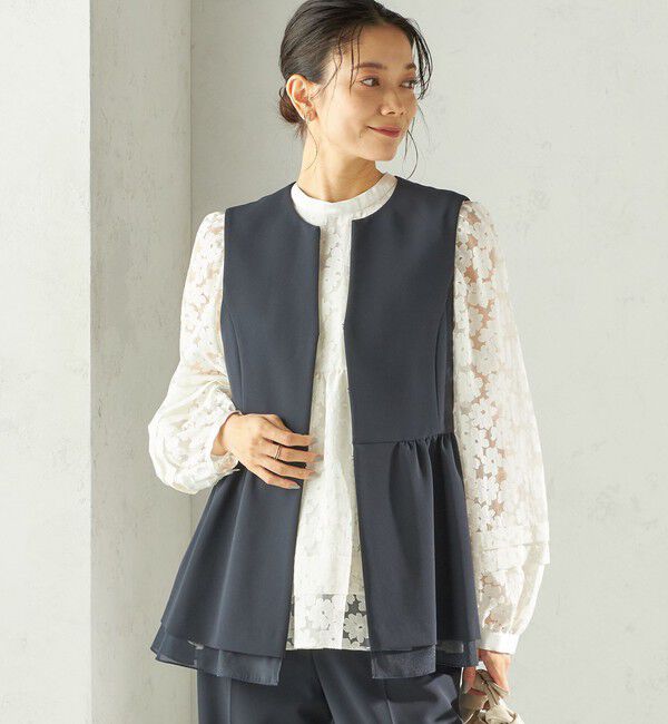 SHIPS for women「《予約》〈手洗い可能〉IPEKER オパール 加工 ブラウス（セレモニー対応可）」|シャツ・ブラウス|