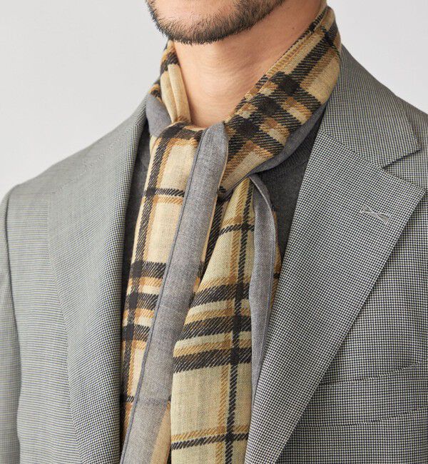 SHIPS「SHIPS: イタリア製 ライト ウェイト オーバー チェック ストール」|ストール|