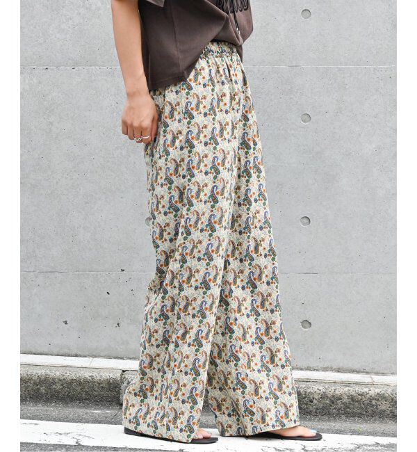 OUTDOOR PRODUCTS Usual Things「ペイズリープリントイージーパンツ セットアップ対応可」|スラックス|