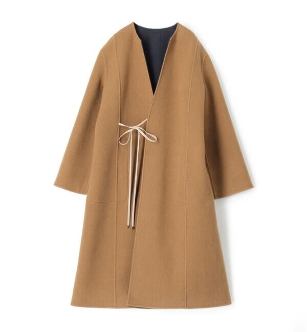 BACCA「シープモッサリバー リバーシブルコート」|ノーカラーコート|46 ブラウン系