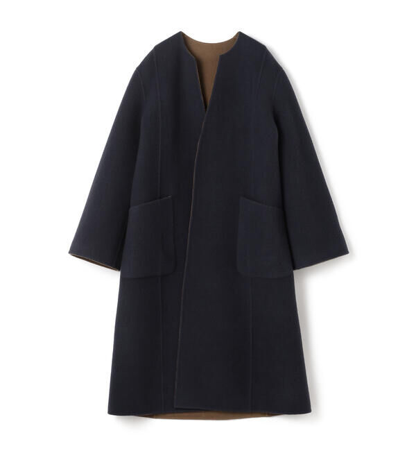 BACCA「シープモッサリバー リバーシブルコート」|ノーカラーコート|