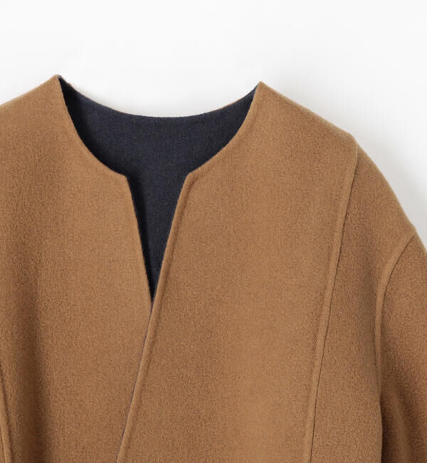 BACCA「シープモッサリバー リバーシブルコート」|ノーカラーコート|