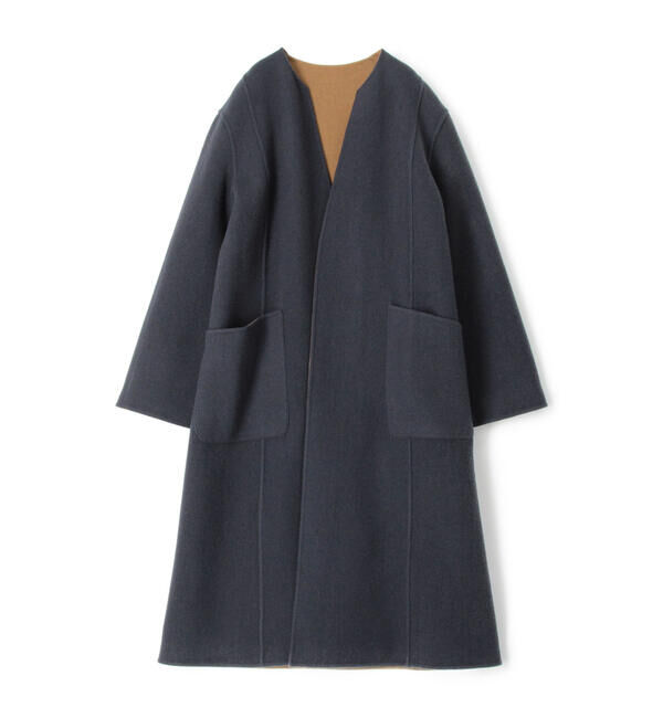 BACCA「シープモッサリバー リバーシブルコート」|ノーカラーコート|