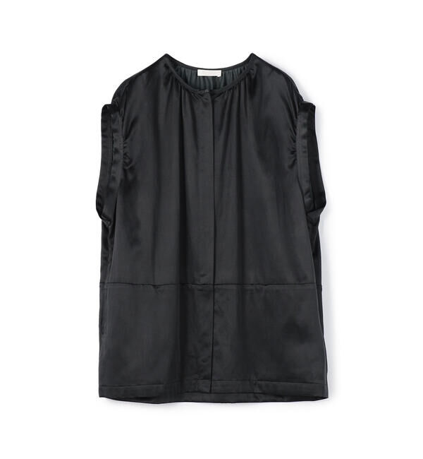 Ballsey「スライミーサテン コクーンベスト」|ベスト・ジレ|17 チャコールグレー