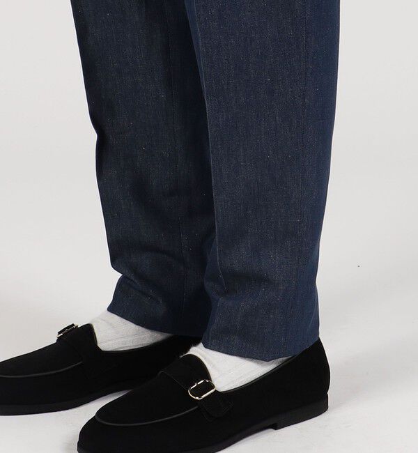 TOMORROWLAND MENS「コットンリネンデニム 2プリーツグルカスラックス」|スラックス|