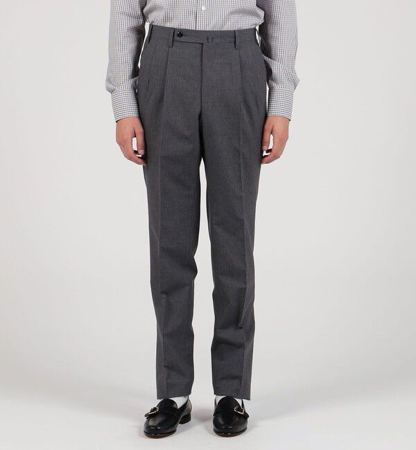 TOMORROWLAND MENS「ウールコットントロピカル 2プリーツスリムスラックス」|スラックス|