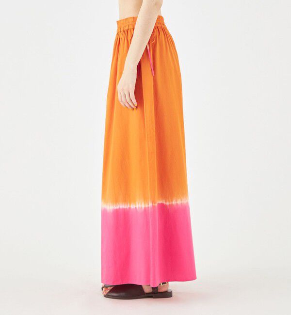 MACPHEE「ディップダイ ギャザーマキシスカート」|フレア|