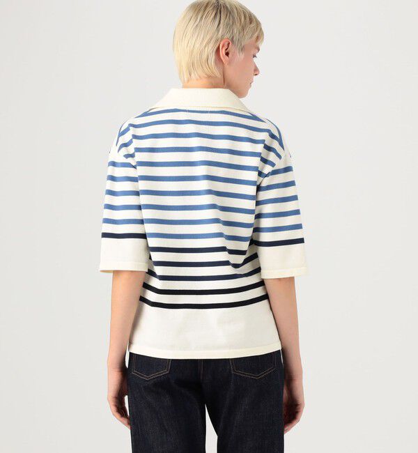 MACPHEE「コットンポリエステルボーダー スキッパープルオーバー」|ニット・セーター|