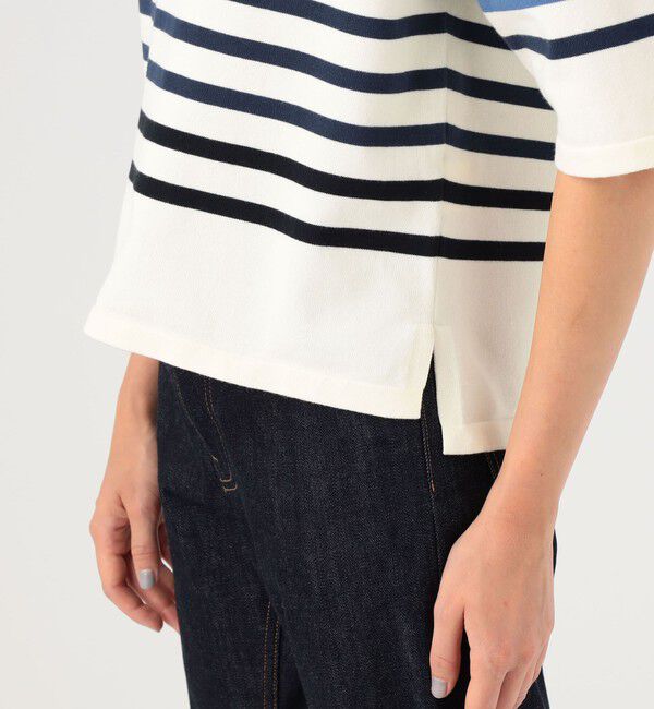 MACPHEE「コットンポリエステルボーダー スキッパープルオーバー」|ニット・セーター|