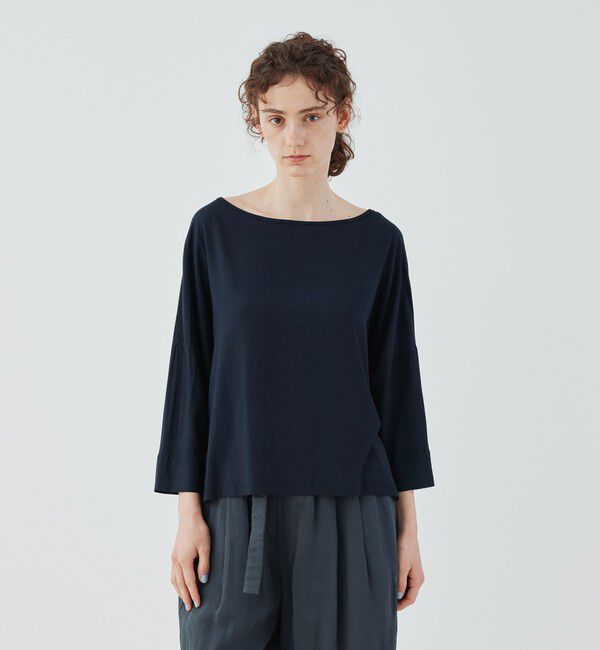 GALERIE VIE「ウォッシャブルレーヨン ボートネックプルオーバー」|シャツ・ブラウス|