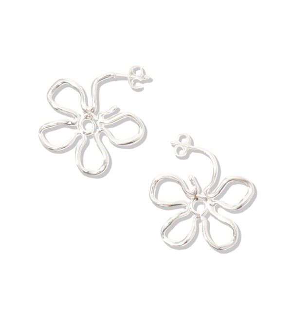 TOMORROWLAND GOODS「Kara Yoo FLORA HOOPS MEDIUM ピアス」|ピアス|81 シルバー