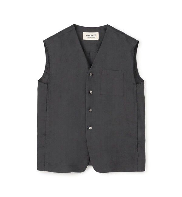 MACPHEE「ラミーソリッド Vネックジレ」|ベスト・ジレ|17 チャコールグレー