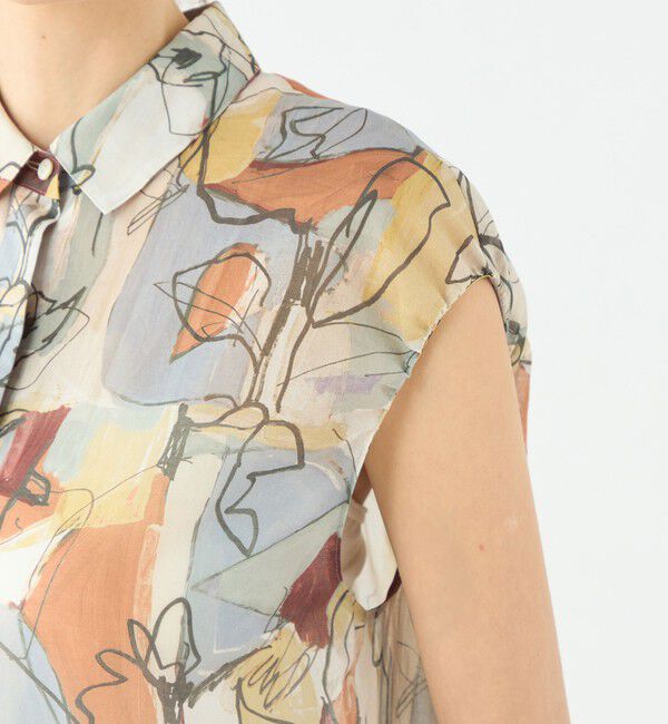 TOMORROWLAND collection「オイルペイントプリント ギャザースリーブワンピース」|ワンピース|