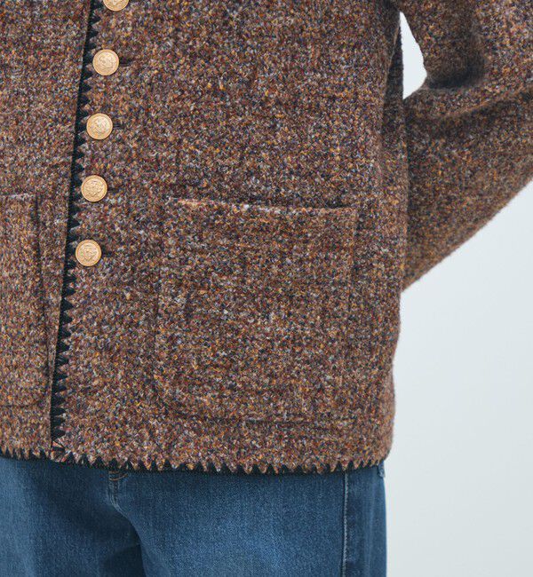 MACPHEE「スライバージャージー Vカラージャケット」|ノーカラージャケット|