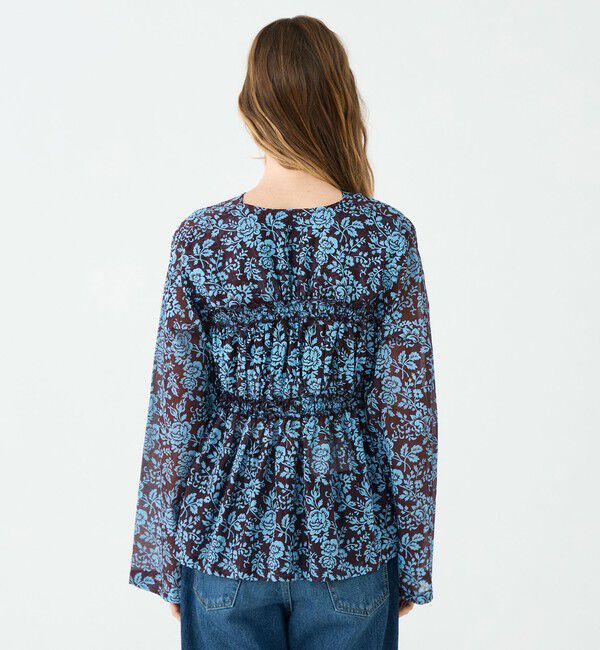 SOULEIADO「セルロースポリエステルプリント ギャザーブラウス」|シャツ・ブラウス|