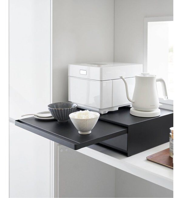 journal standard Furniture「《WEB限定》【tower/タワー】キッチン家電下引き出し&スライドテーブル」|食器・キッチングッズ|