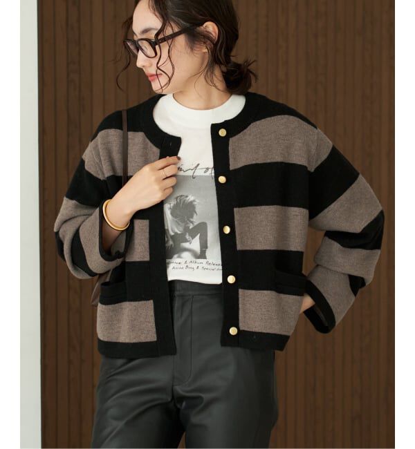 Plage「Metal Button ニットジャケット」|カーディガン|ブラウン