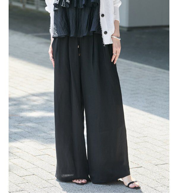 VERMEIL par iena「トリアセリネン リラックスパンツ」|その他|ブラック