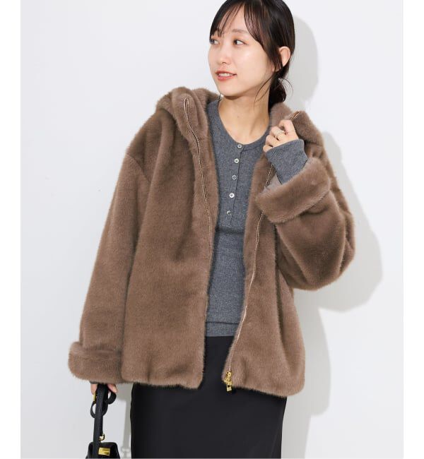 SLOBE IENA「FAKEファーフードブルゾン」|その他|