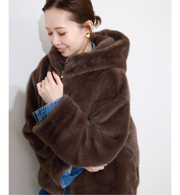 SLOBE IENA「FAKEファーフードブルゾン」|その他|