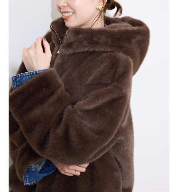 SLOBE IENA「FAKEファーフードブルゾン」|その他|