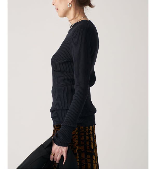 VERMEIL par iena「SLOWOOL Rib クルーネックプルオーバー」|ニット・セーター|