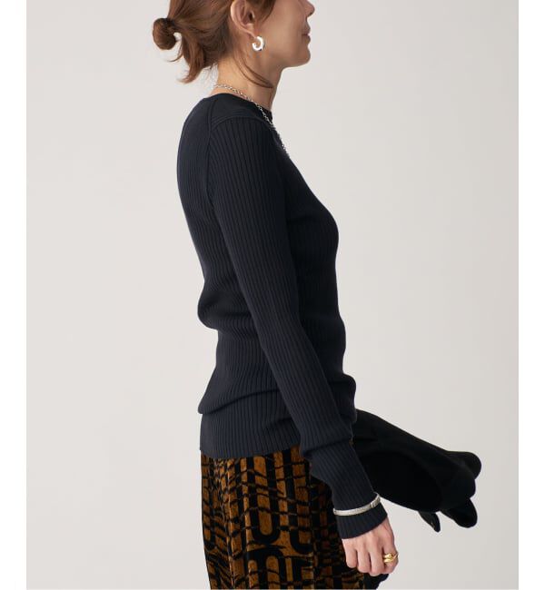 VERMEIL par iena「SLOWOOL Rib クルーネックプルオーバー」|ニット・セーター|