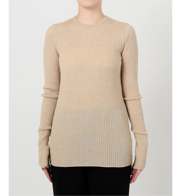VERMEIL par iena「SLOWOOL Rib クルーネックプルオーバー」|ニット・セーター|
