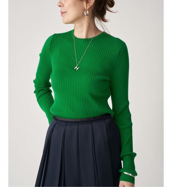 VERMEIL par iena「SLOWOOL Rib クルーネックプルオーバー」|ニット・セーター|