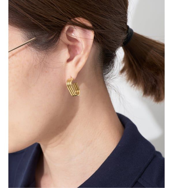 SLOBE IENA「HARPIE/ハーピー スクエアフープピアス ALEXA」|ピアス|ゴールド