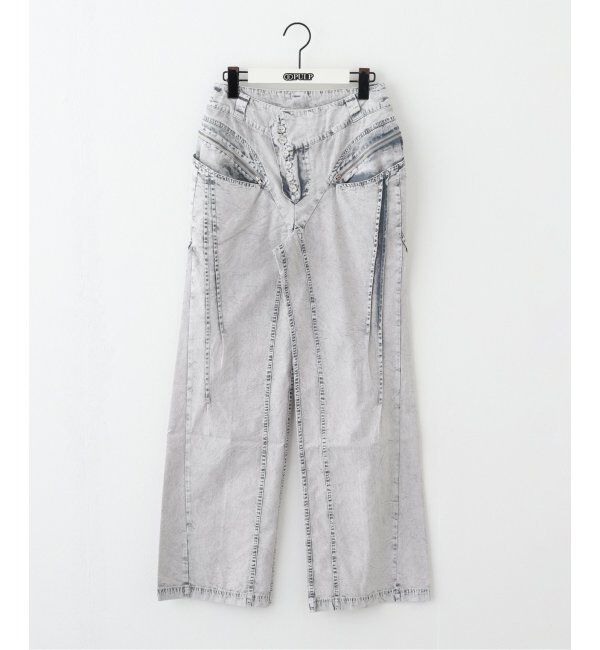 PULP「【Geek Office / ギークオフィス】MSCHF / ミスチーフ ブリーチド ピンタック パンツ」|その他|グレーA