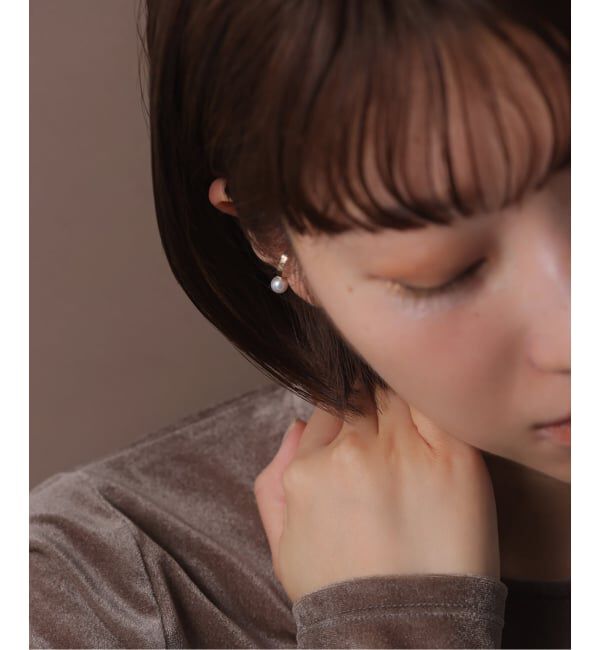 Lilas by Spick&Span「6mmパールフープカフイヤリング K10（片耳）」|イヤリング|