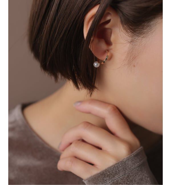 Lilas by Spick&Span「6mmパールフープカフイヤリング K10（片耳）」|イヤリング|